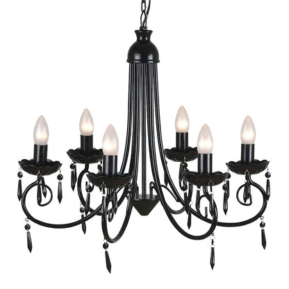 vidaXL Chandelier | Black | Acrylic, Metal | Medium | Decorative Inlays 4
