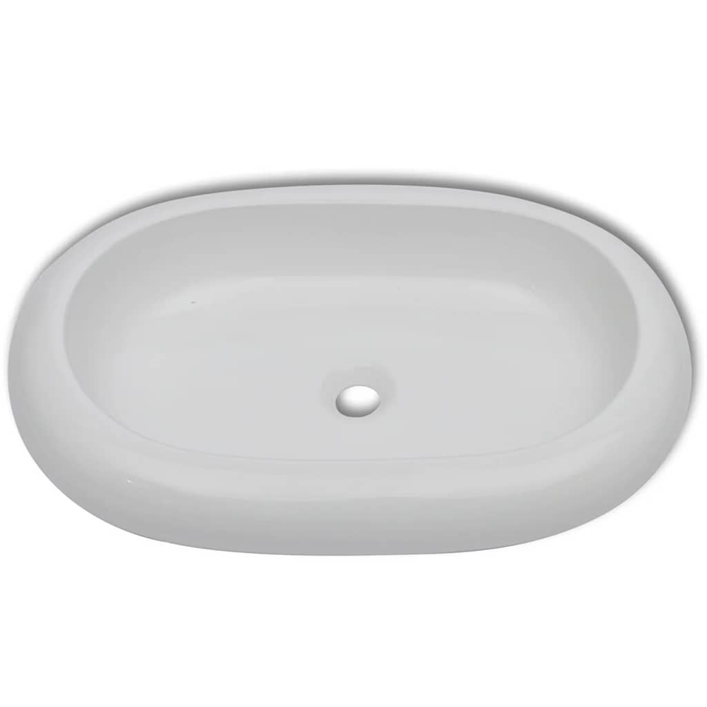 Ceramic Bathroom Sink Basin Oval White
