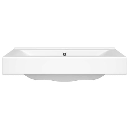 Rectangular Ceramic Basin Sink White with Faucet Hole 60x46 cm 3