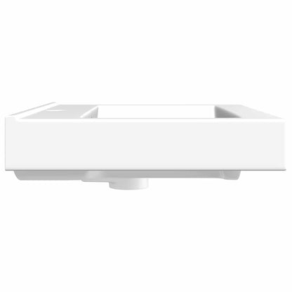 Rectangular Ceramic Basin Sink White with Faucet Hole 60x46 cm 5