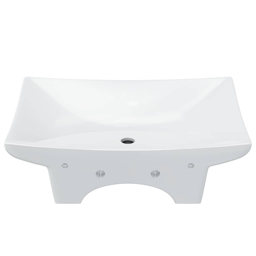 Luxury Ceramic Basin Rectangular with Overflow & Faucet Hole 5