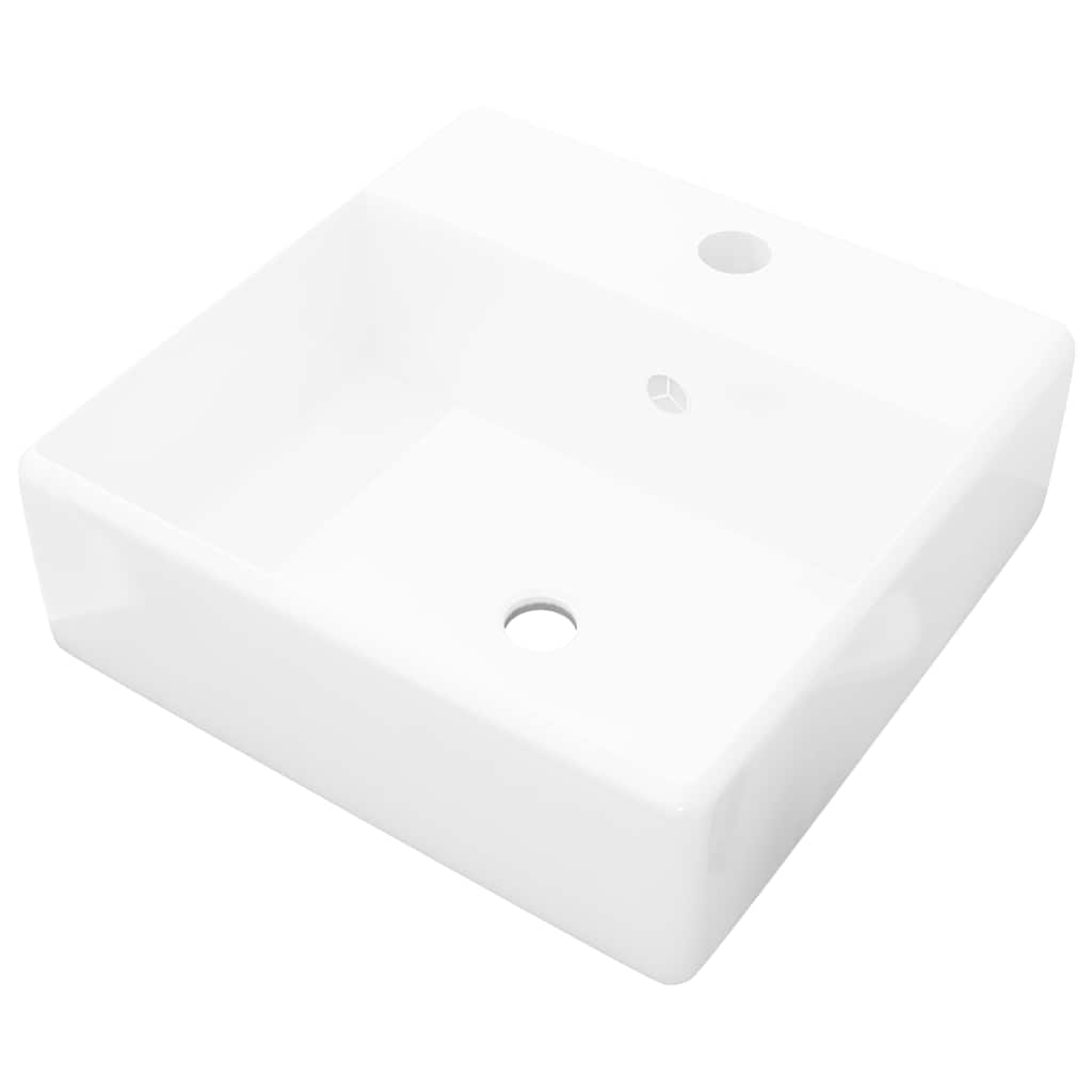 Luxury Basin Overflow Square Matt Pink 41x41 cm Ceramic White