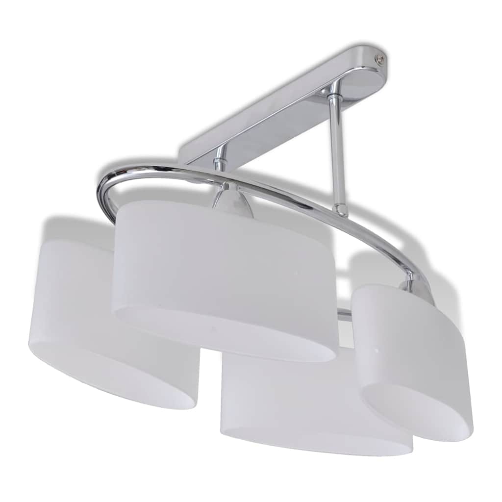 vidaXL Ceiling Lamp | Chrome and White | Metal frame, Glass shades | Medium 2