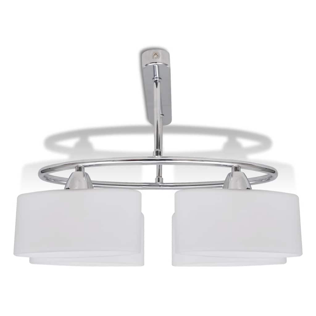 vidaXL Ceiling Lamp | Chrome and White | Metal frame, Glass shades | Medium 3