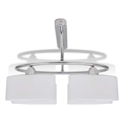 vidaXL Ceiling Lamp | Chrome and White | Metal frame, Glass shades | Medium 3