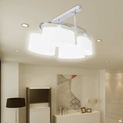 vidaXL Ceiling Lamp | Chrome and White | Metal frame, Glass shades | Medium 5