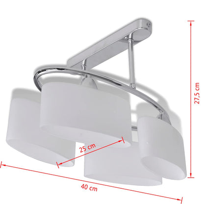 vidaXL Ceiling Lamp | Chrome and White | Metal frame, Glass shades | Medium 6