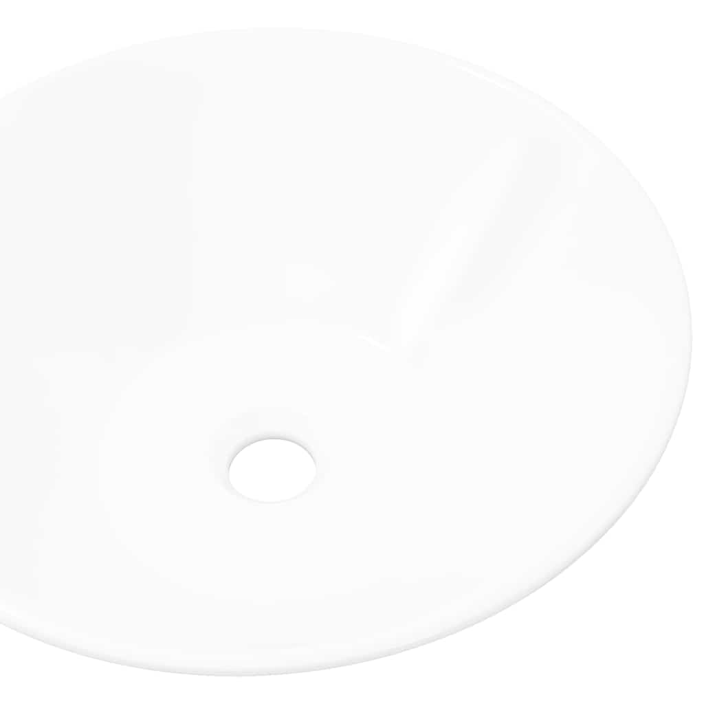 vidaXL Bathroom Porcelain Ceramic Sink Art Basin Bowl White 4