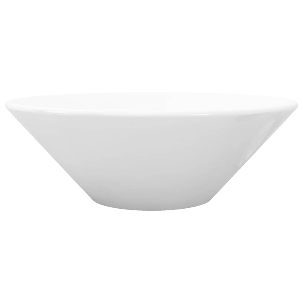 vidaXL Bathroom Porcelain Ceramic Sink Art Basin Bowl White 5