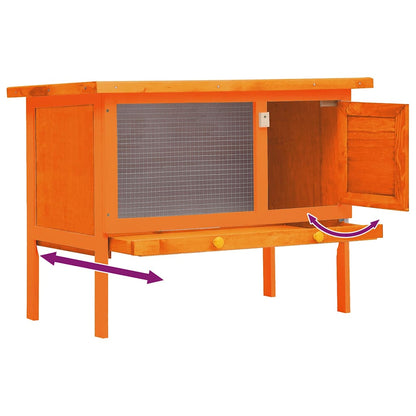 vidaXL Rabbit Hutch | Natural | Solid pine wood, plywood and iron | Large 3