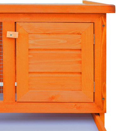 vidaXL Rabbit Hutch | Natural | Solid pine wood, plywood and iron | Large 4