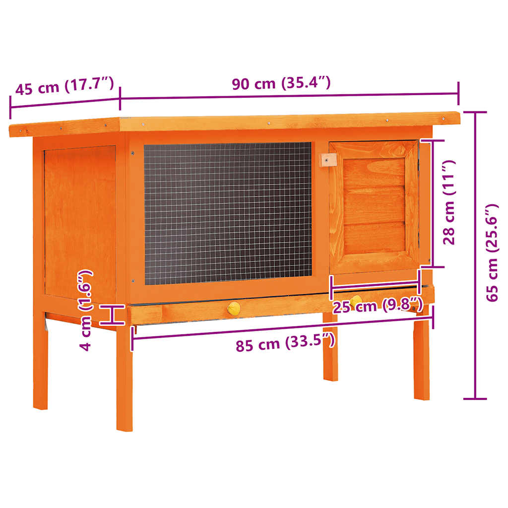 vidaXL Rabbit Hutch | Natural | Solid pine wood, plywood and iron | Large 6