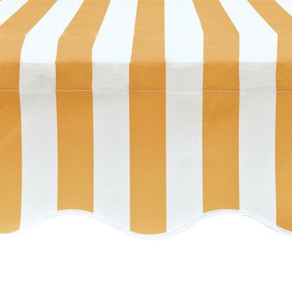 vidaXL Awning Replacement Fabric Yellow and White 400x300 cm Polyester 3