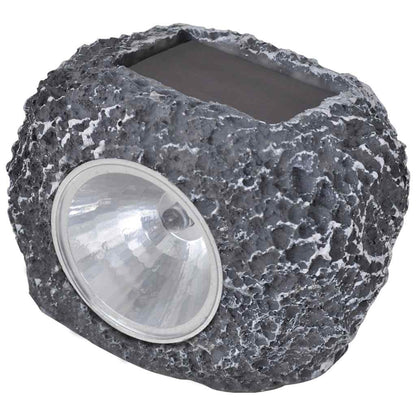 vidaXL Outdoor Solar Powered LED Spotlight Stone Shape 12 pcs 2