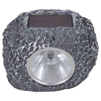 vidaXL Outdoor Solar Powered LED Spotlight Stone Shape 12 pcs 3