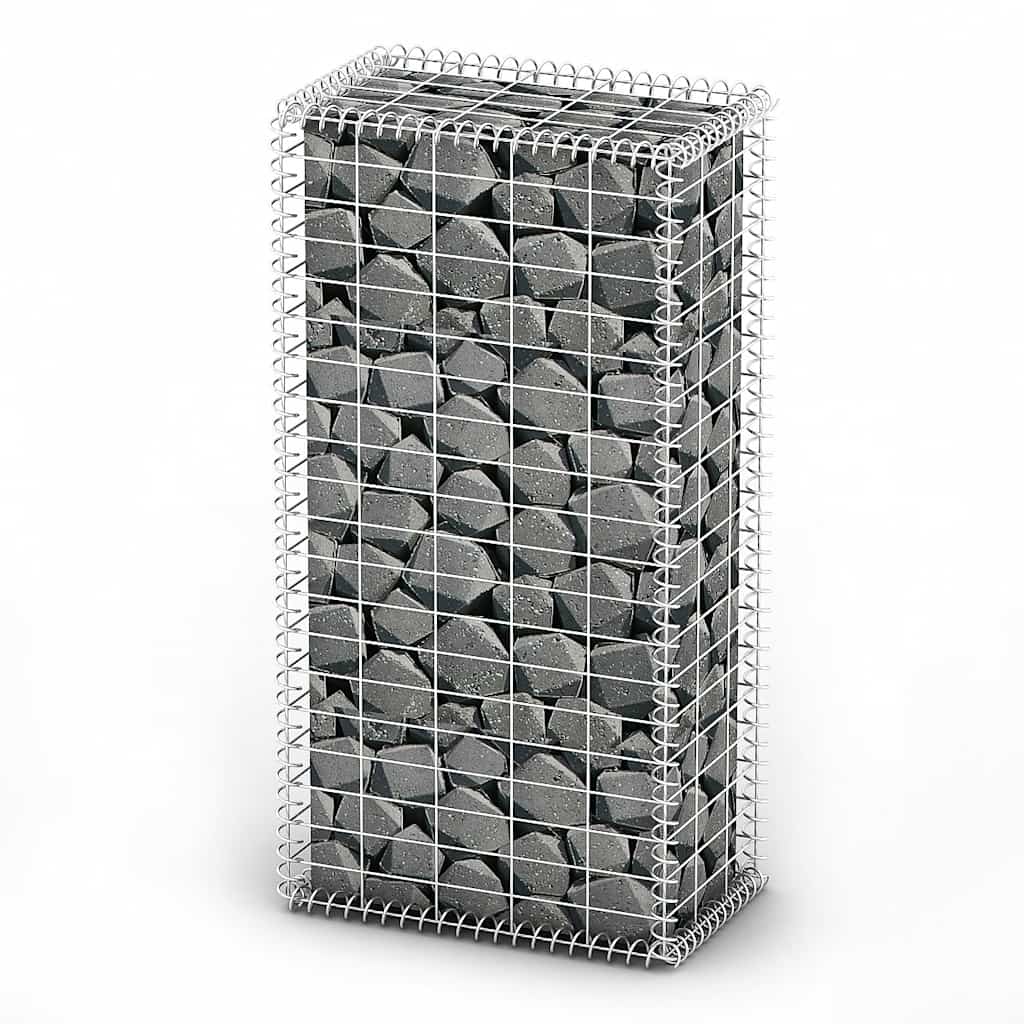vidaXL Gabion Basket with Lids Galvanised Wire 100 x 50 x 30 cm 2