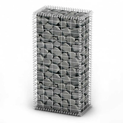 vidaXL Gabion Basket with Lids Galvanised Wire 100 x 50 x 30 cm 2