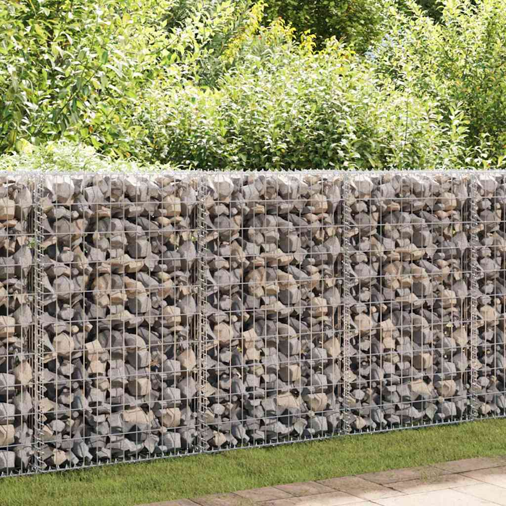 vidaXL Gabion Basket with Lids Galvanised Wire 100 x 50 x 30 cm 1