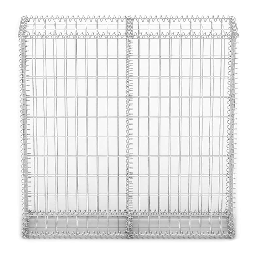 vidaXL Gabion Basket with Lids Galvanised Wire 100 x 100 x 30 cm 5