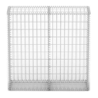 vidaXL Gabion Basket with Lids Galvanised Wire 100 x 100 x 30 cm 5