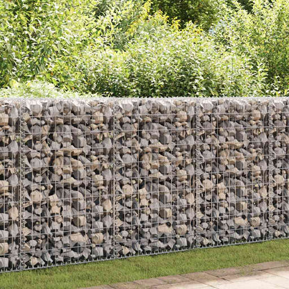 vidaXL Gabion Basket with Lids Galvanised Wire 100 x 100 x 30 cm 1