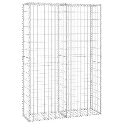 vidaXL Gabion Basket with Lids Galvanised Wire 150 x 100 x 30 cm 2