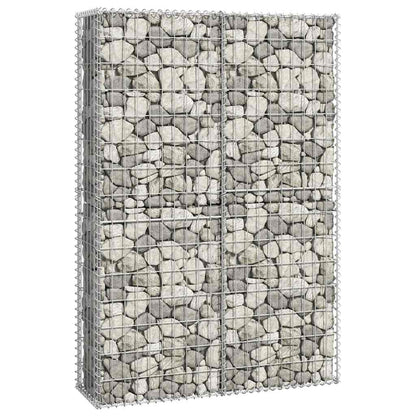 vidaXL Gabion Basket with Lids Galvanised Wire 150 x 100 x 30 cm 4