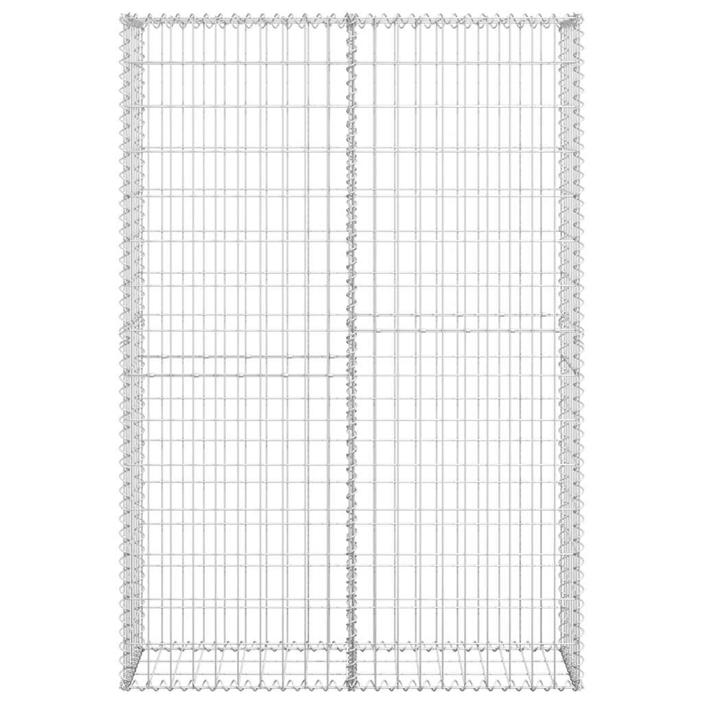 vidaXL Gabion Basket with Lids Galvanised Wire 150 x 100 x 30 cm 5