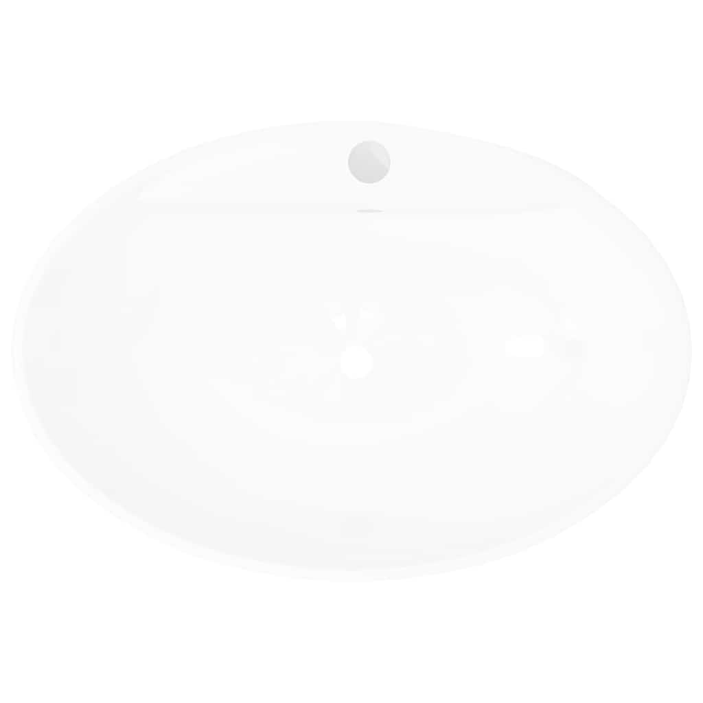 Luxury Ceramic Basin Oval with Overflow and Faucet Hole 3