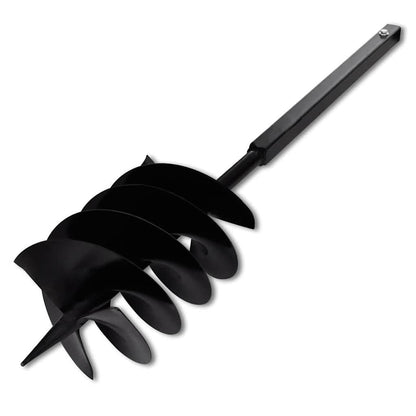 vidaXL Ground Drill with Handle Auger Bit 200 mm Three Spirals Steel Black 4