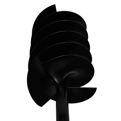 vidaXL Ground Drill with Handle Auger Bit 200 mm Three Spirals Steel Black 5