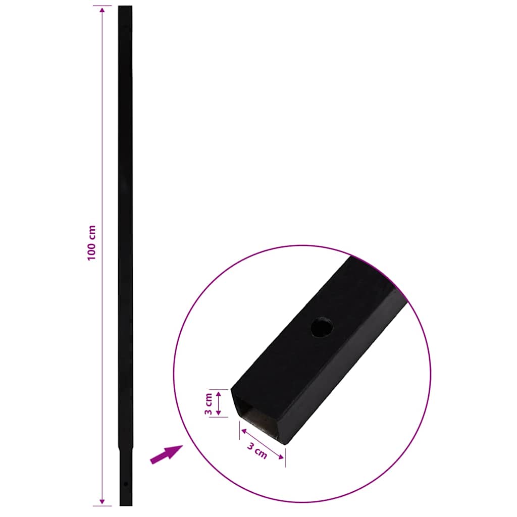 vidaXL Ground Drill Extension Tube 4 x 1 m Tube Connection Steel 4