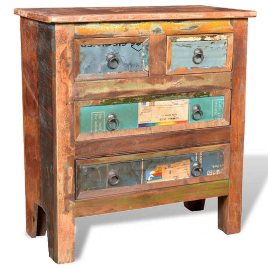 vidaXL Reclaimed Cabinet Solid Wood with 4 Drawers 1
