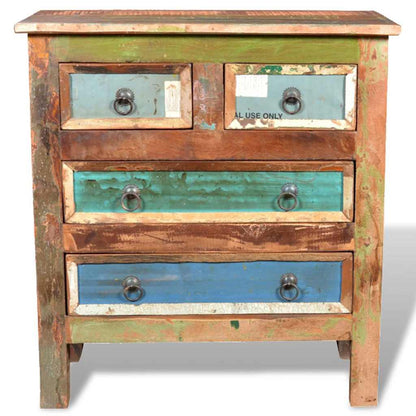 vidaXL Reclaimed Cabinet Solid Wood with 4 Drawers 2