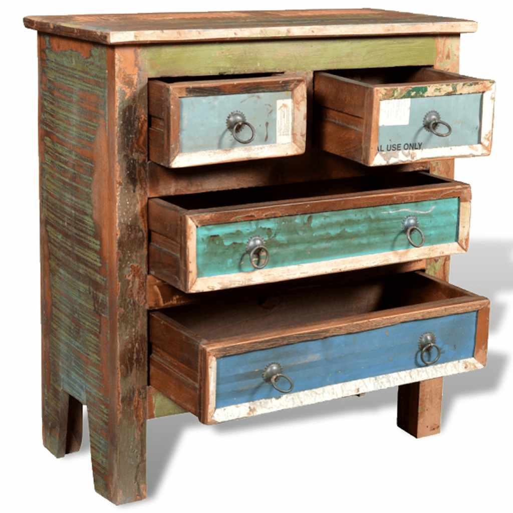 vidaXL Reclaimed Cabinet Solid Wood with 4 Drawers 4