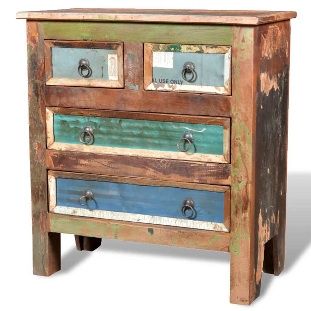 vidaXL Reclaimed Cabinet Solid Wood with 4 Drawers 5