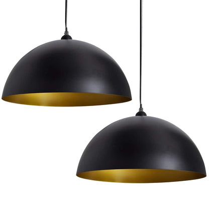 vidaXL Ceiling Lamp | Set of 2 | Black and Gold | Metal | Medium 2