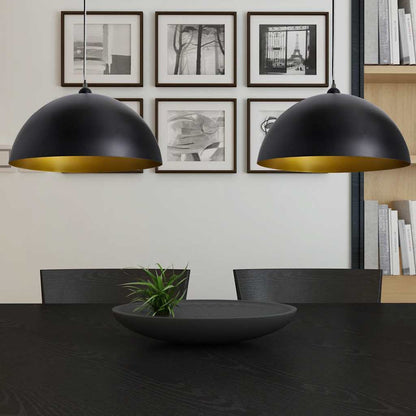 vidaXL Ceiling Lamp | Set of 2 | Black and Gold | Metal | Medium 3