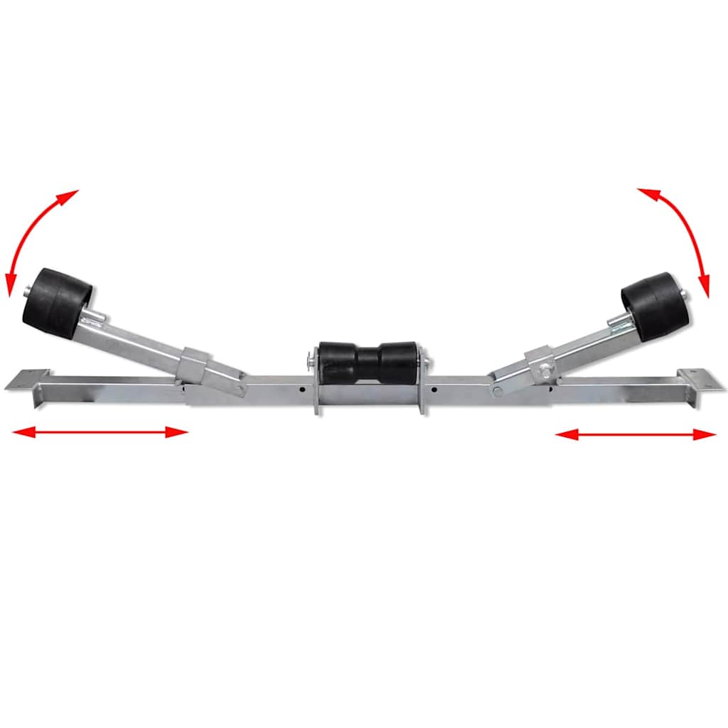 vidaXL Boat Trailer Bottom Support Bracket with Keel Rollers 4