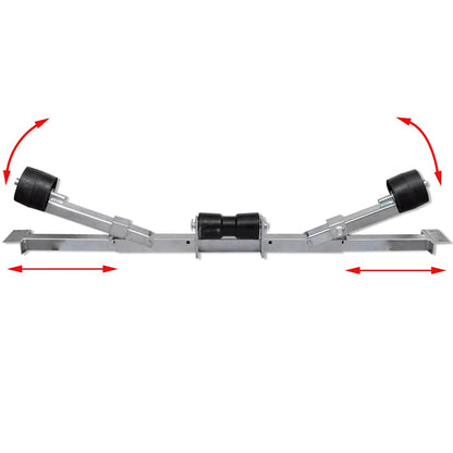 vidaXL Boat Trailer Bottom Support Bracket with Keel Rollers 4