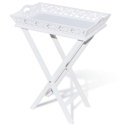 vidaXL Side Table | White | MDF and Solid Pine wood | Compact | Detachable 2