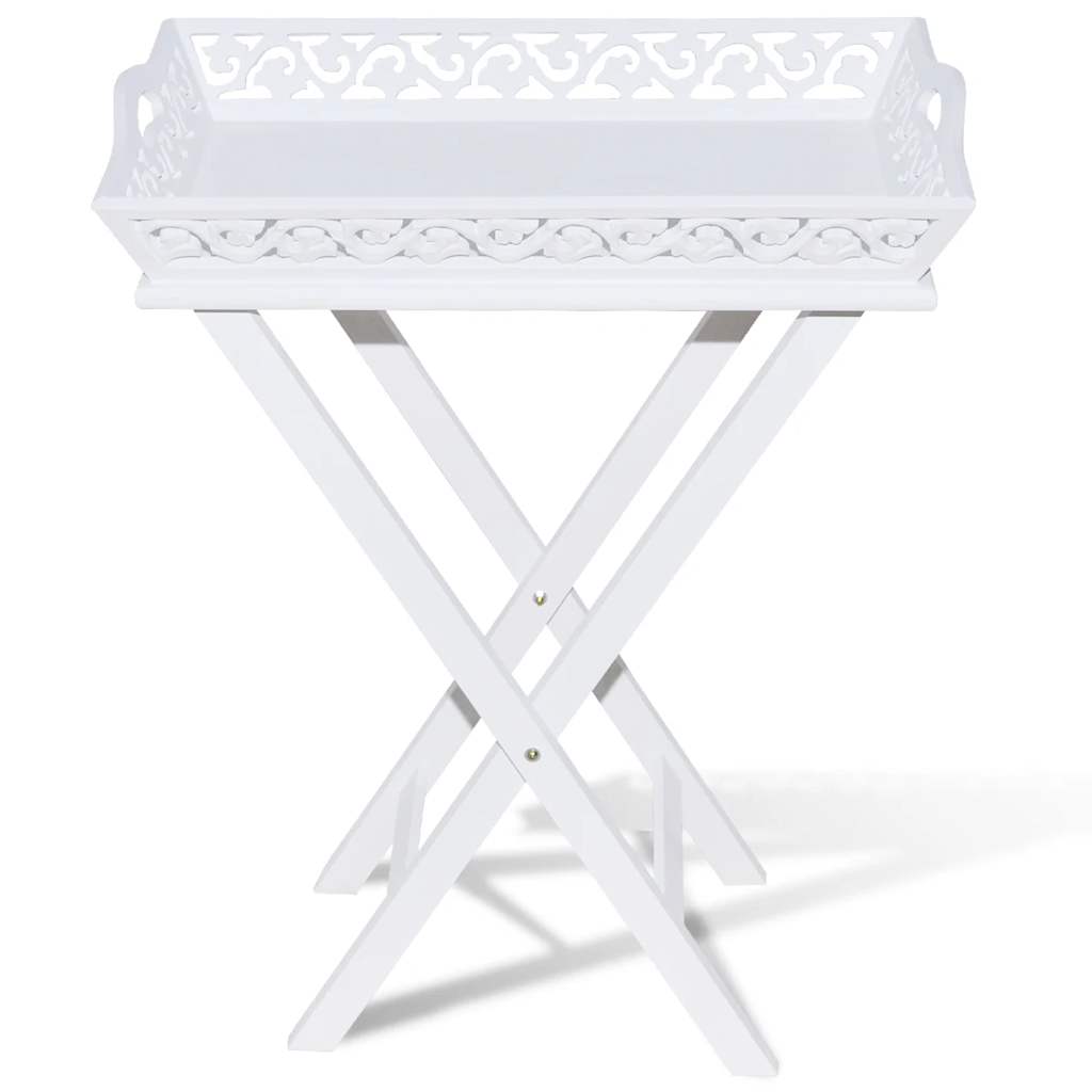 vidaXL Side Table | White | MDF and Solid Pine wood | Compact | Detachable 3