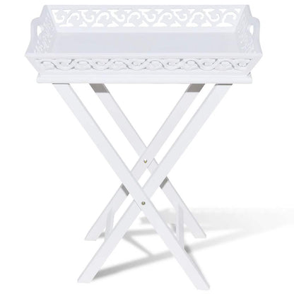vidaXL Side Table | White | MDF and Solid Pine wood | Compact | Detachable 3