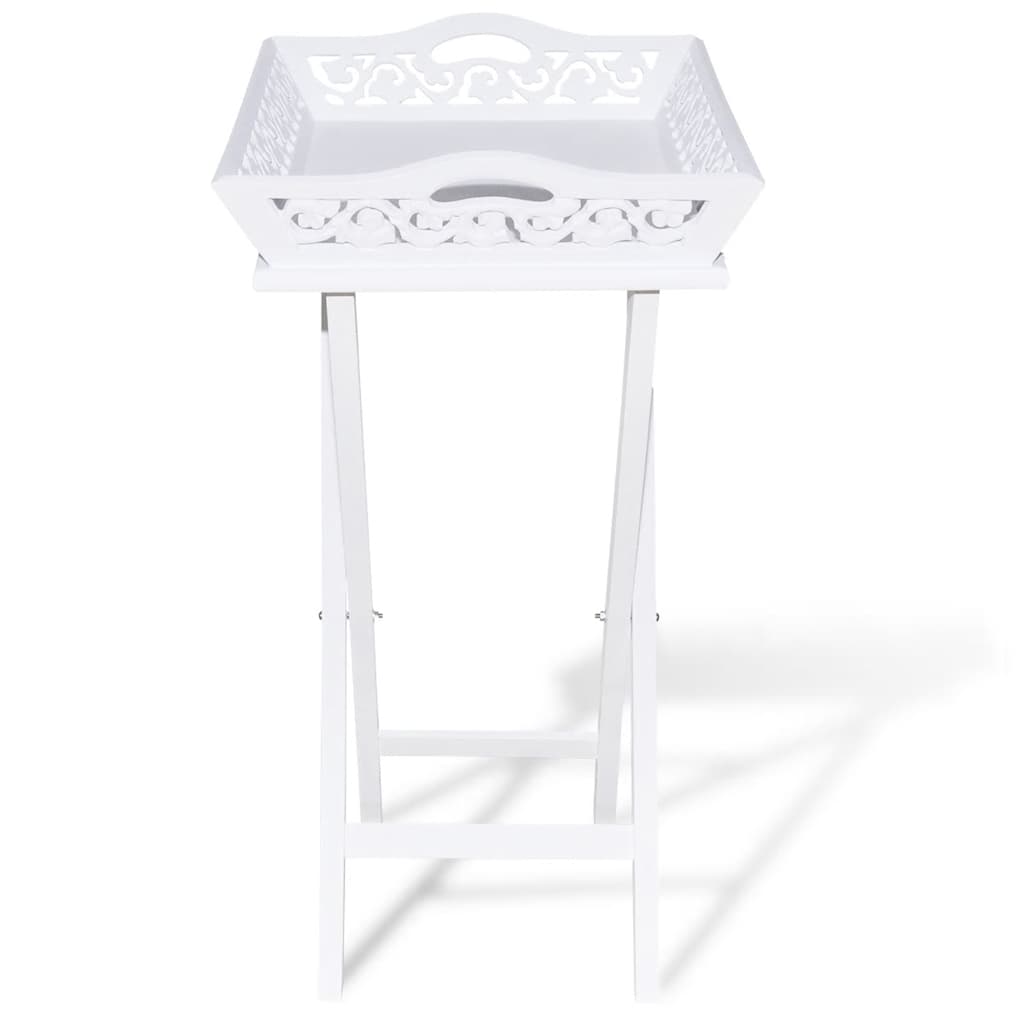 vidaXL Side Table | White | MDF and Solid Pine wood | Compact | Detachable 5