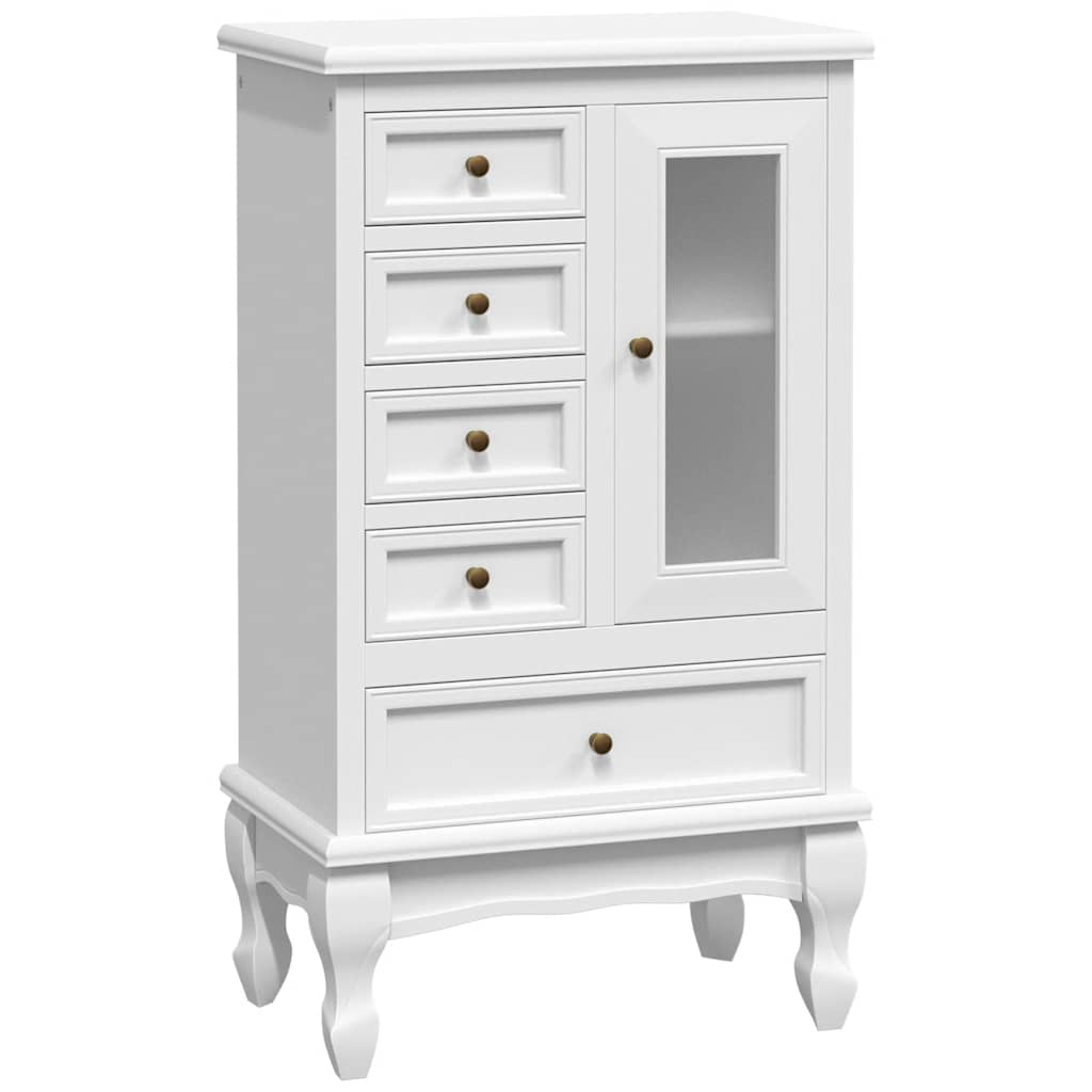 vidaXL Cabinet with 5 Drawers 2 Shelves White 2