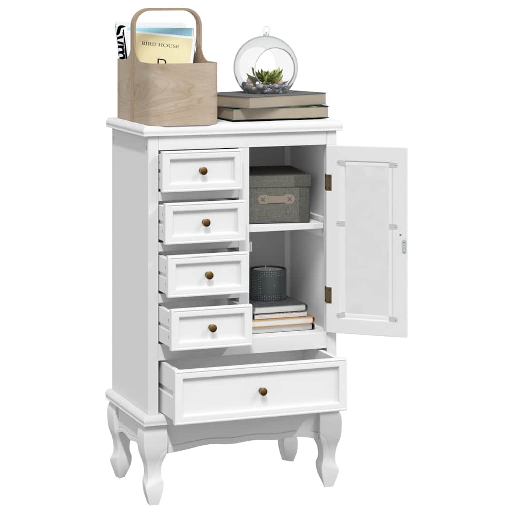 vidaXL Cabinet with 5 Drawers 2 Shelves White 4