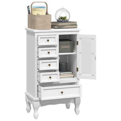 vidaXL Cabinet with 5 Drawers 2 Shelves White 4