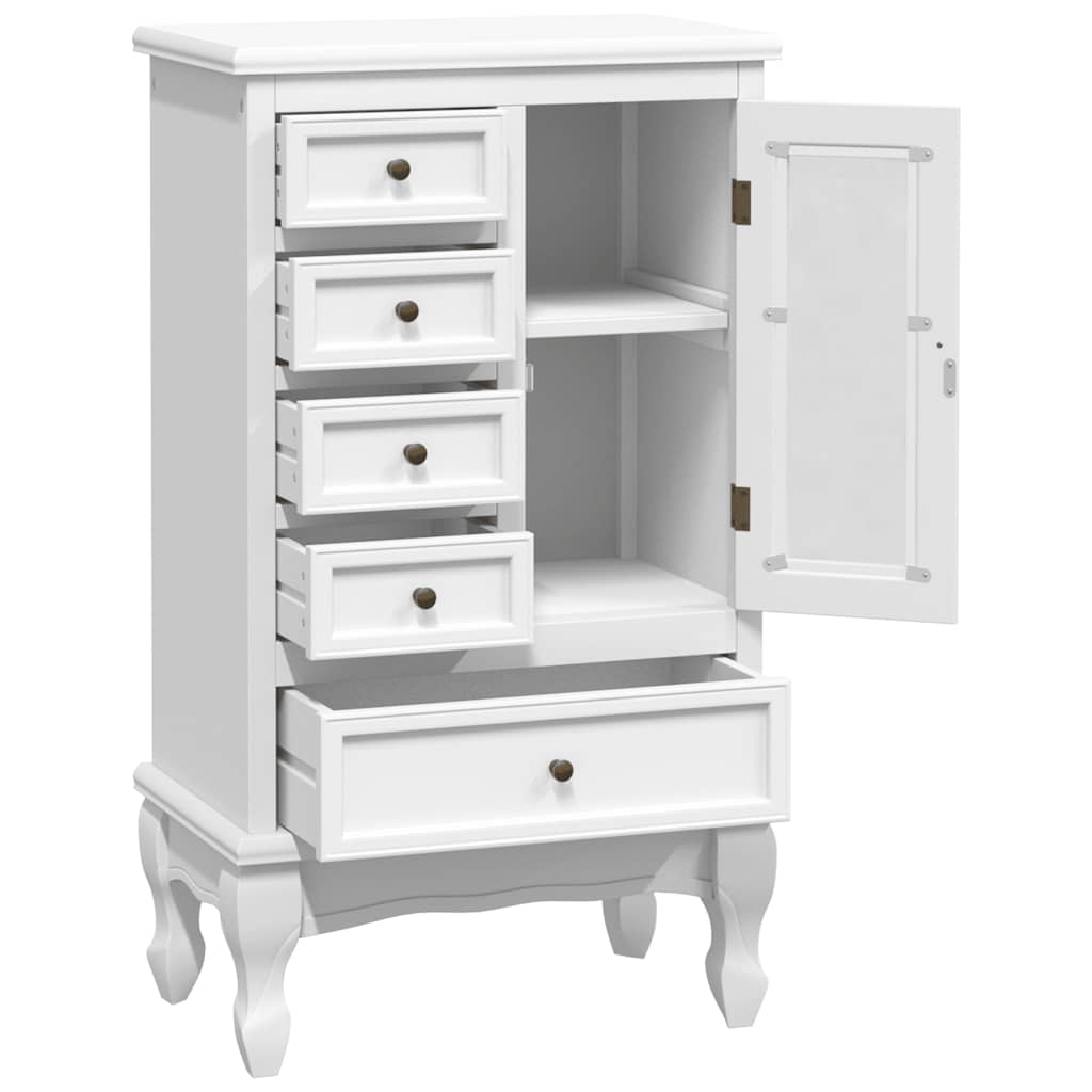 vidaXL Cabinet with 5 Drawers 2 Shelves White 5