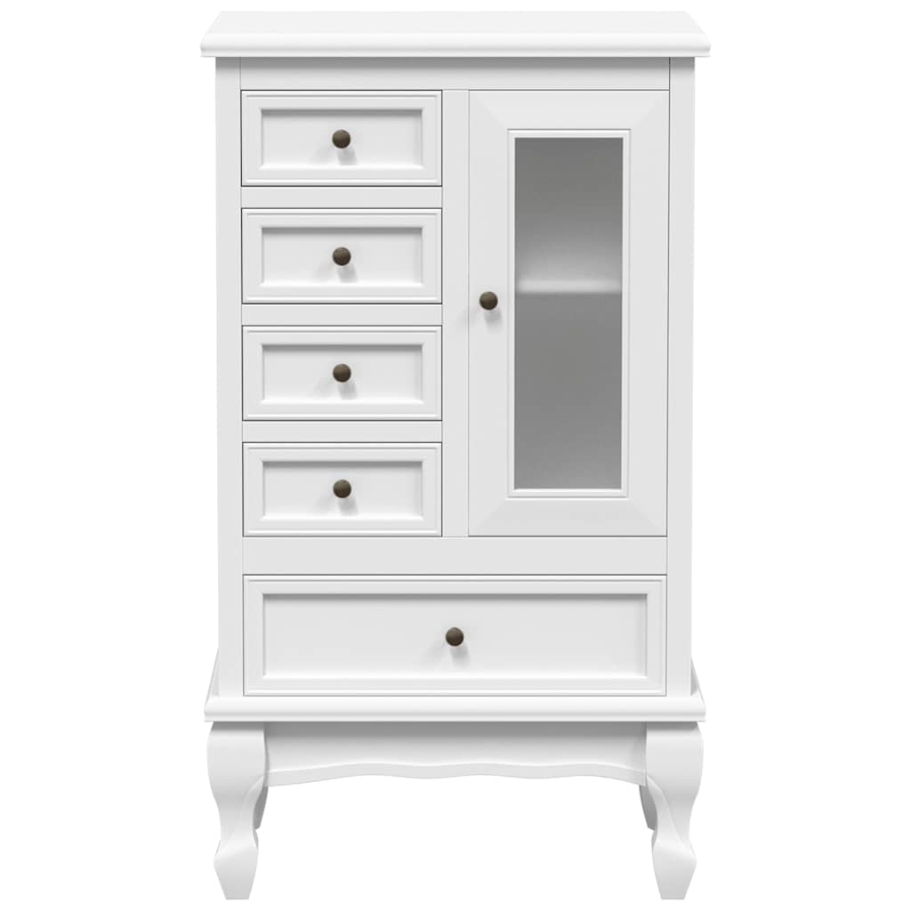 vidaXL Cabinet with 5 Drawers 2 Shelves White 6