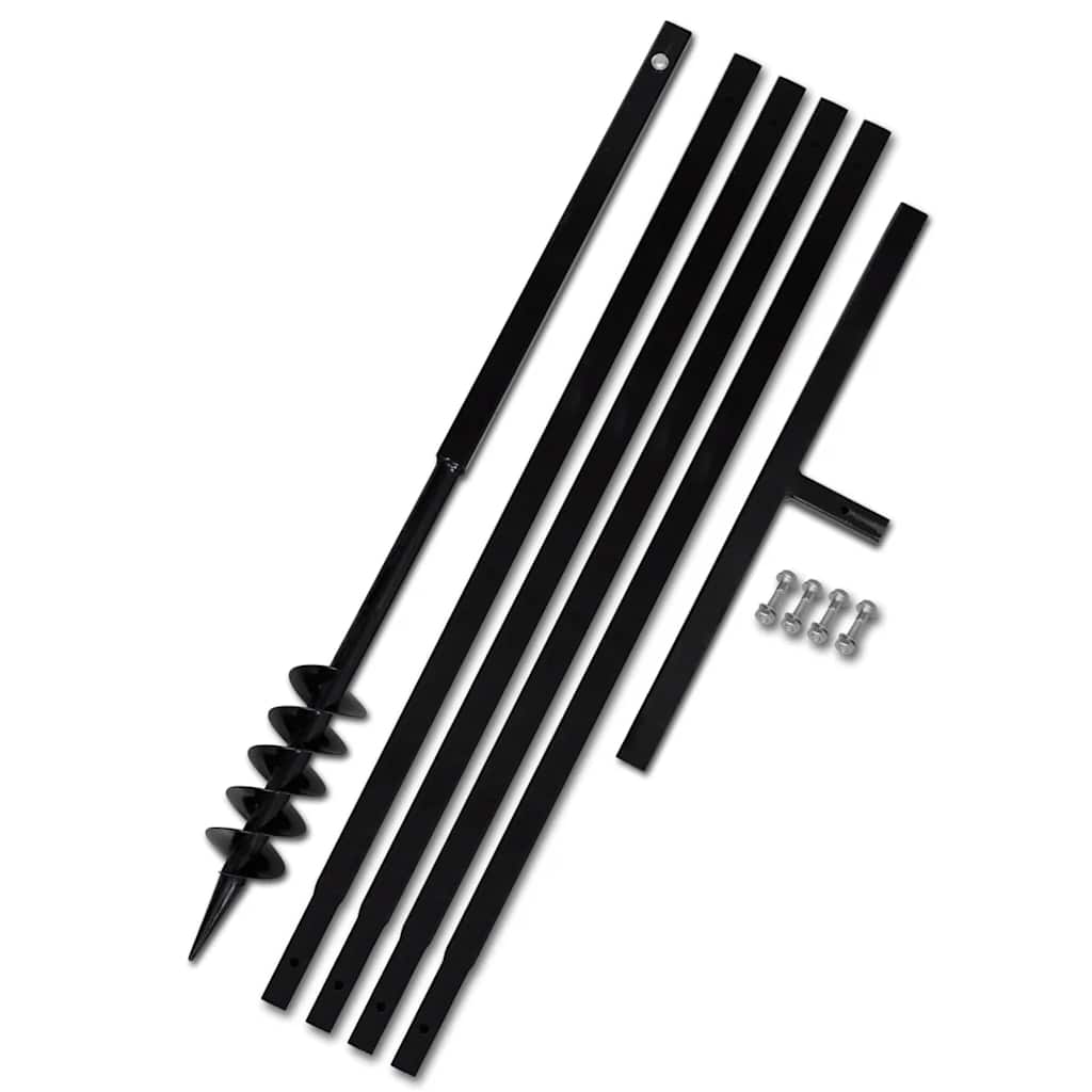 vidaXL Ground Drill with Handle 80 mm with Extension Tube 5 m Steel 2